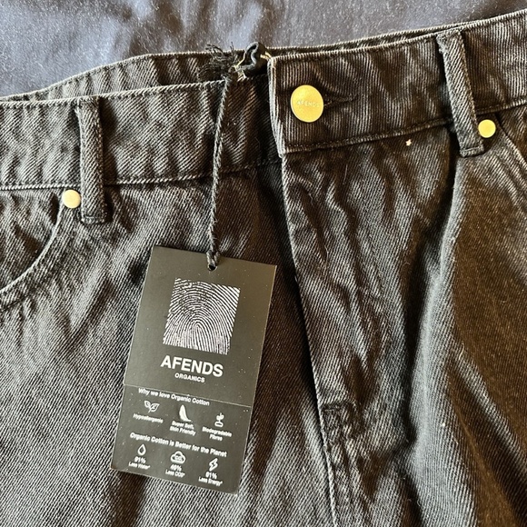 AFENDS black cutoff fringe shorts size 32 100% cotton - Picture 3 of 5